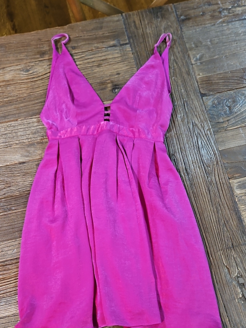 Free People Fuschia Dress Size 2 Velvet Straps Lined Back Zip